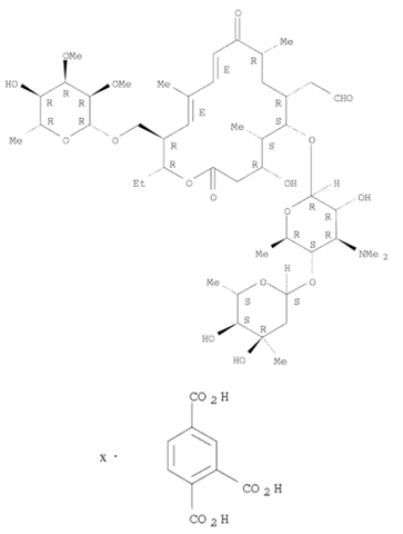 Tylosin, 1,2,4-benzenetricarboxylate (salt) (9CI)